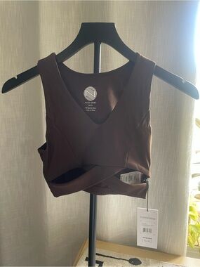 Noize Chocolate Brown Wrap-Style Cropped Tank